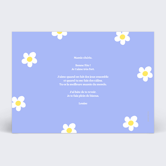 Carte fête des grands-mères Flowers party Verso