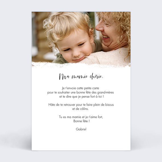 Carte fête des grands-mères Manuscrite Verso