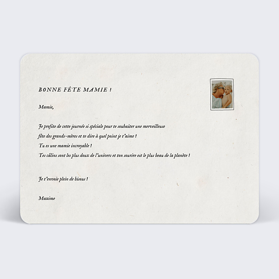 Carte fête des grands-mères Pêle Mêle Horizontal Verso