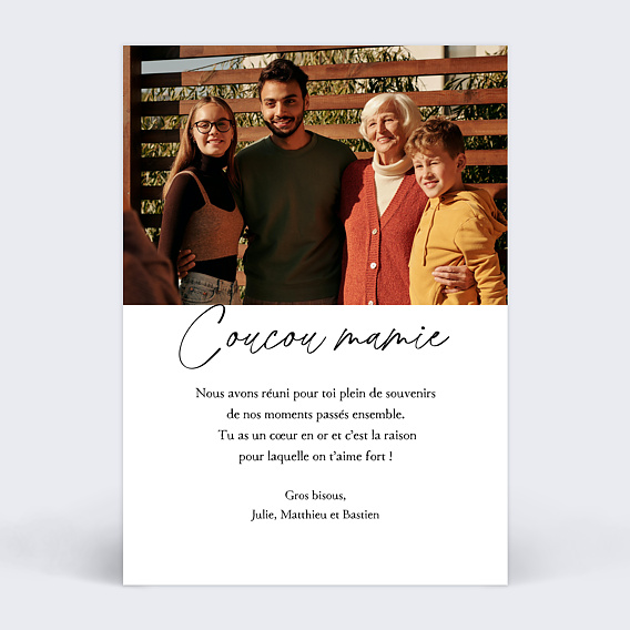 Carte fête des grands-mères Pêle-mêle Verso