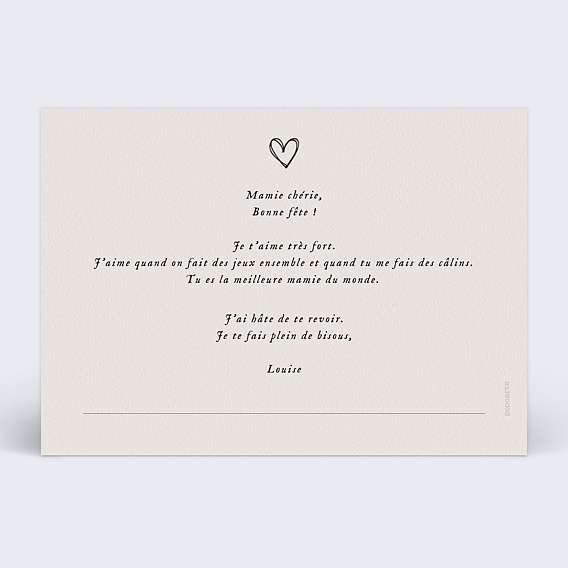 Carte fête des grands-mères Télégramme Verso