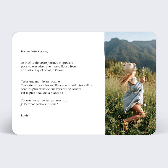 Carte fête des grands-mères Tryptique Verso