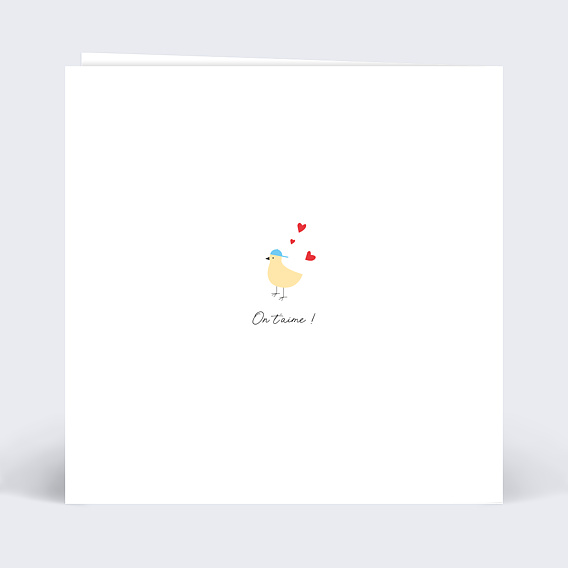 Carte fête des grands-mères Mamie Poule Verso