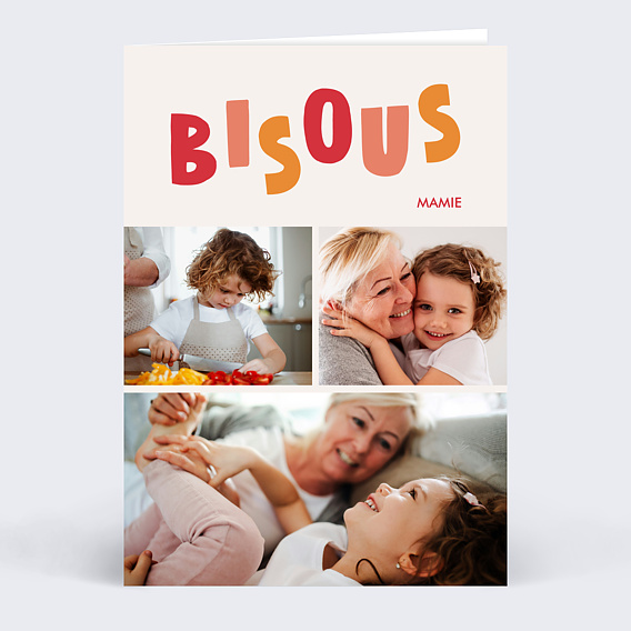 Carte fête des grands-mères Bisous bisous