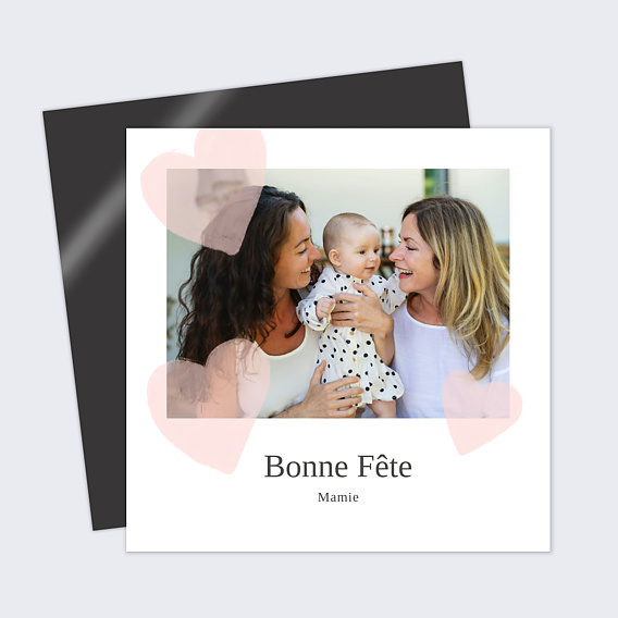 Carte fête des grands-mères Cœurs Pastels Recto