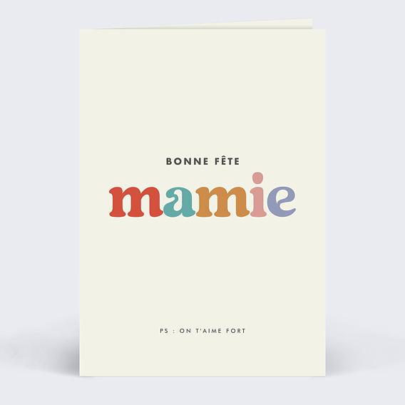 Carte fête des grands-mères Multicolore Recto