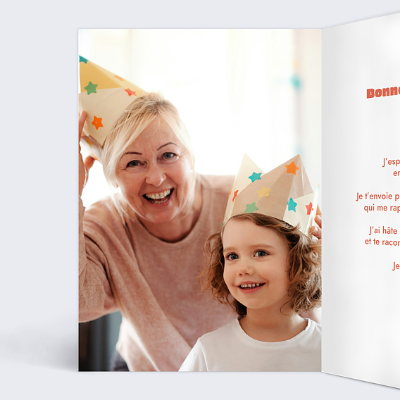 Carte fête des grands-mères Portrait en film d'animation Intérieur Gauche