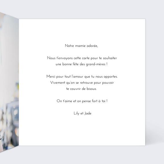 Carte fête des grands-mères Pêle-Mêle Coeur Intérieur Droit