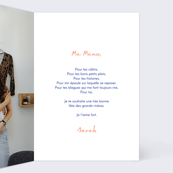 Carte fête des grands-mères Jeu de Mots Intérieur Droit