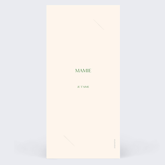 Carte fête des grands-mères Jardin Verso