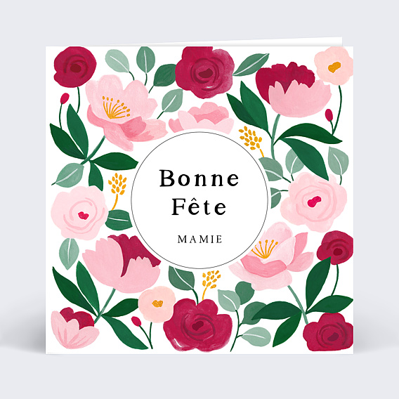 Carte fête des grands-mères Eclat Floral Recto