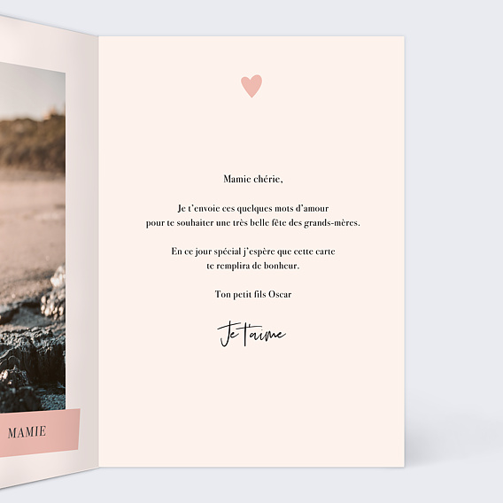 Carte fête des grands-mères Passionnément Intérieur Droit