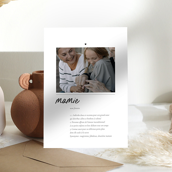 Carte fête des grands-mères Définition Mamie Après 1