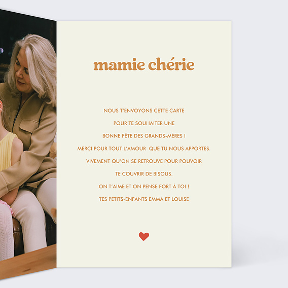 Carte fête des grands-mères Multicolore Intérieur Droit