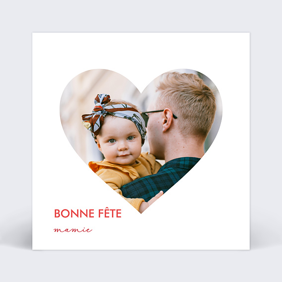 Carte fête des grands-mères Cœur en Fête