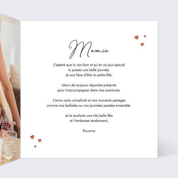 Carte fête des grands-mères Le Meilleur à Venir Intérieur Droit