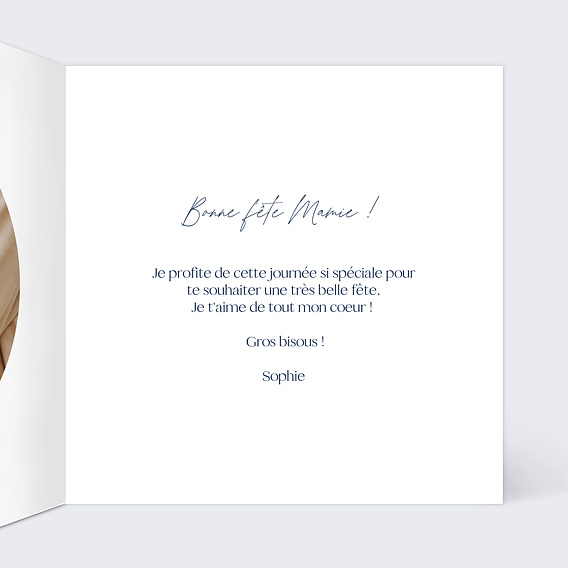 Carte fête des grands-mères Ornements Floraux Intérieur Droit