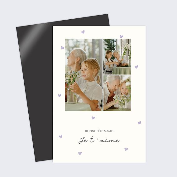 Carte fête des grands-mères Petits Coeurs Recto