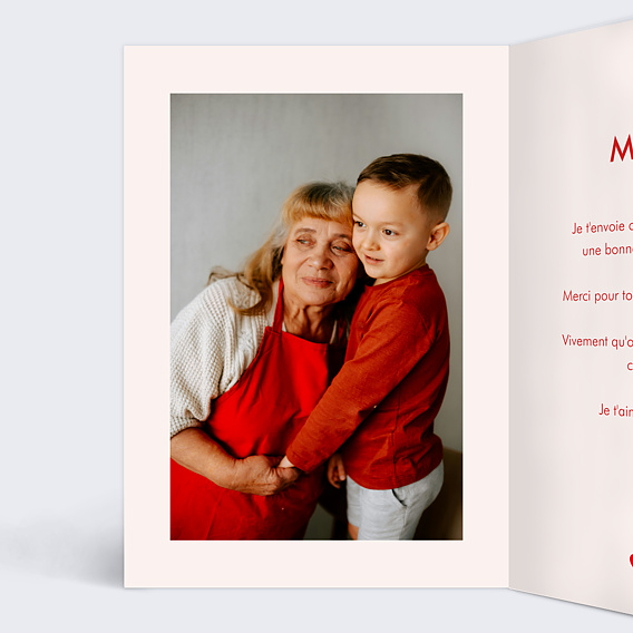 Carte fête des grands-mères 1001 Coeurs Intérieur Gauche