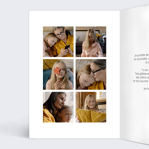 Carte fête des grands-mères Douce Écriture Intérieur Gauche