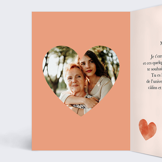 Carte fête des grands-mères Éclats de Cœurs Intérieur Gauche