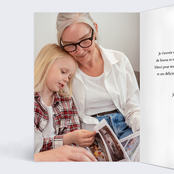 Carte fête des grands-mères Élégance Florale Intérieur Gauche