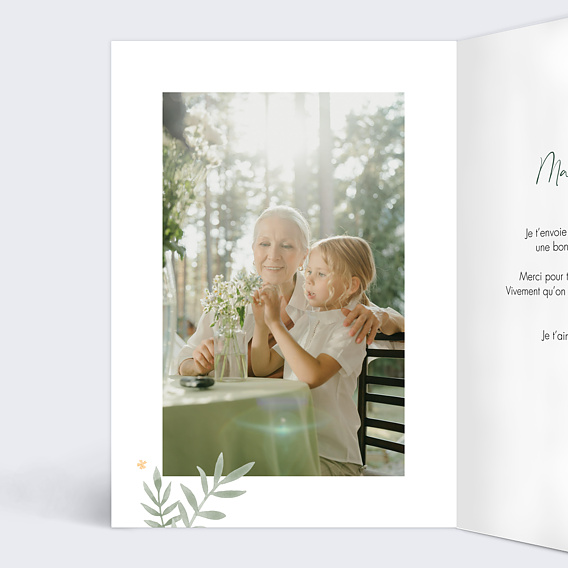 Carte fête des grands-mères Fleurs Festives Intérieur Gauche