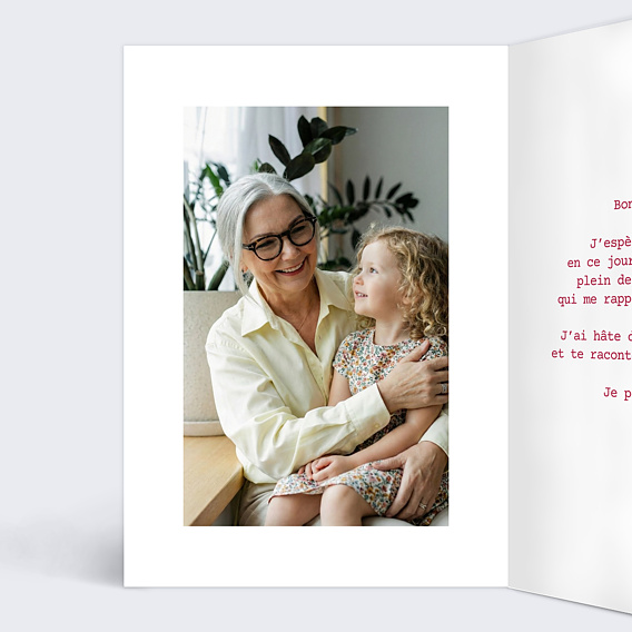 Carte fête des grands-mères Machine à écrire Intérieur Gauche