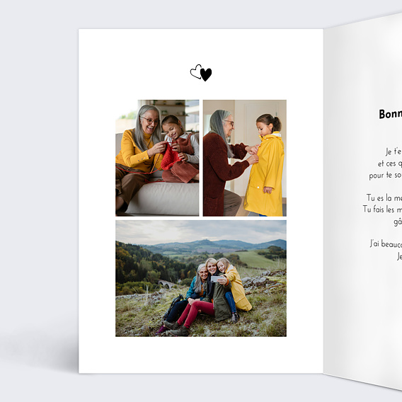 Carte fête des grands-mères Mots Doux Intérieur Gauche