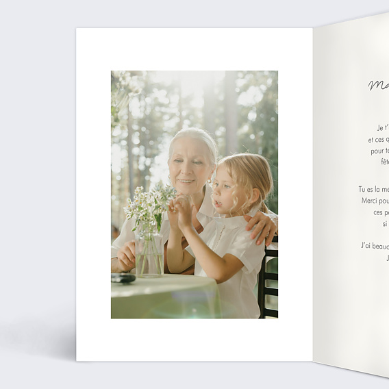 Carte fête des grands-mères Petits Coeurs Intérieur Gauche