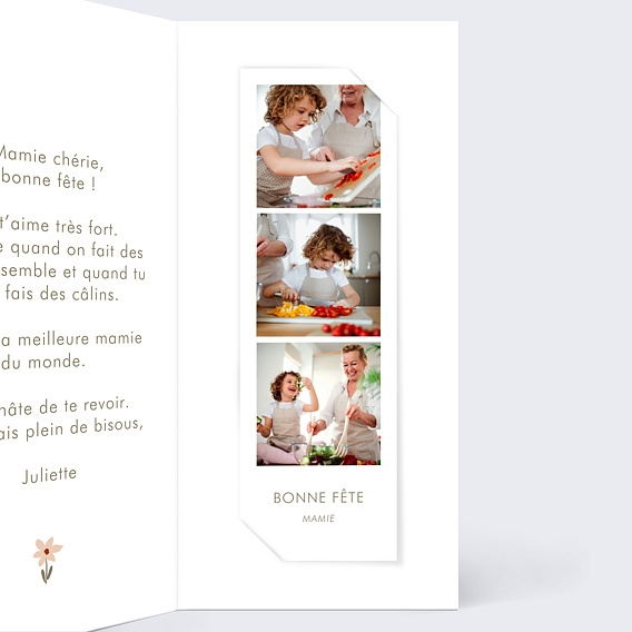 Carte fête des grands-mères Petites Fleurs Intérieur Droit