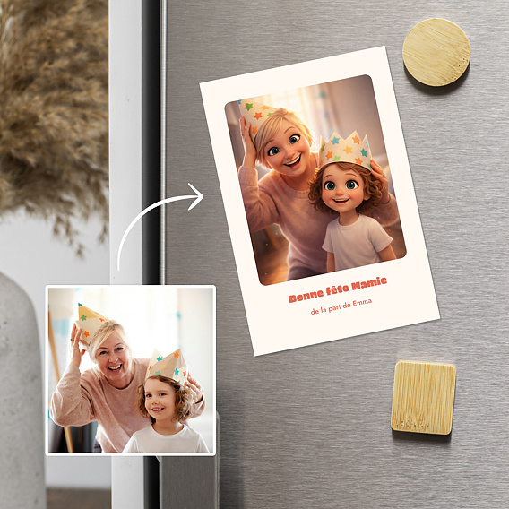 Carte fête des grands-mères Portrait en film d'animation