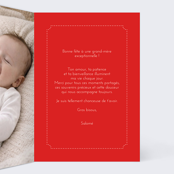 Carte fête des grands-mères Un sourire à offrir Intérieur Droit