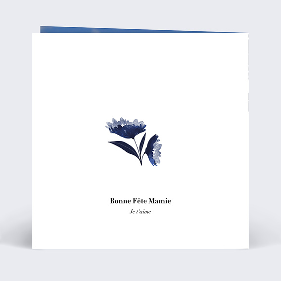 Carte fête des grands-mères Jardin Bleu Verso