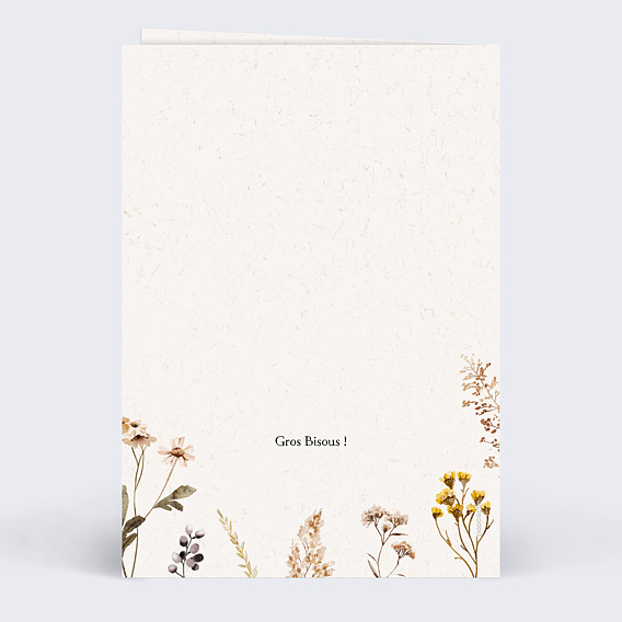 Carte fête des grands-mères Bouquet Fleurs Séchées Verso