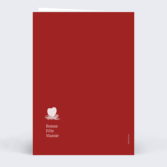 Carte fête des grands-mères Cœur Tricoté Verso