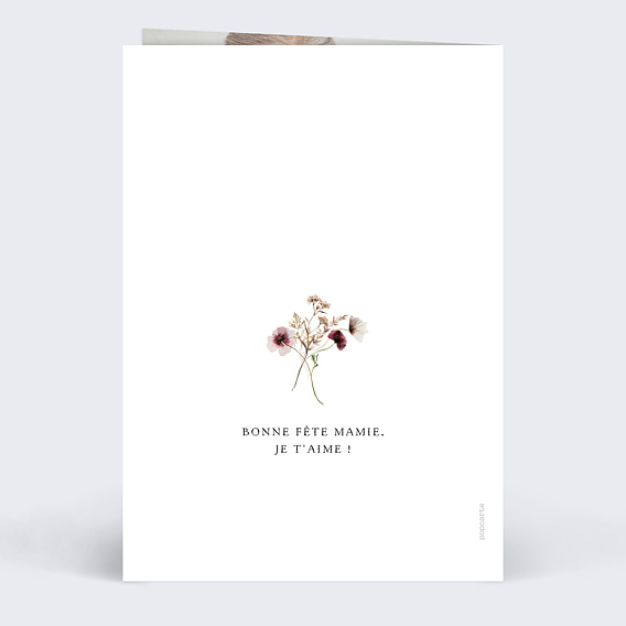 Carte fête des grands-mères Élégance Florale Verso