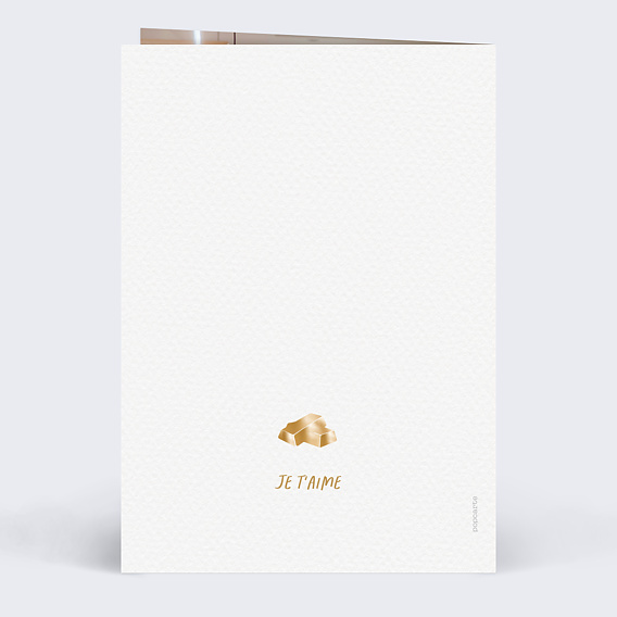 Carte fête des grands-mères Mamie en or Verso