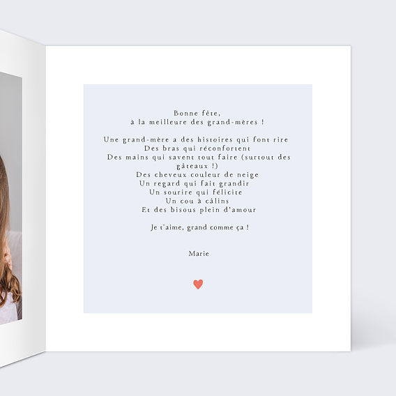 Carte fête des grands-mères Grand comme ça Intérieur Droit