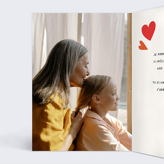 Carte fête des grands-mères Cœurs Expressifs Intérieur Gauche