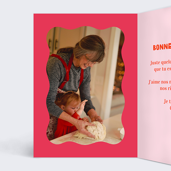 Carte fête des grands-mères Fleur iconique Intérieur Gauche