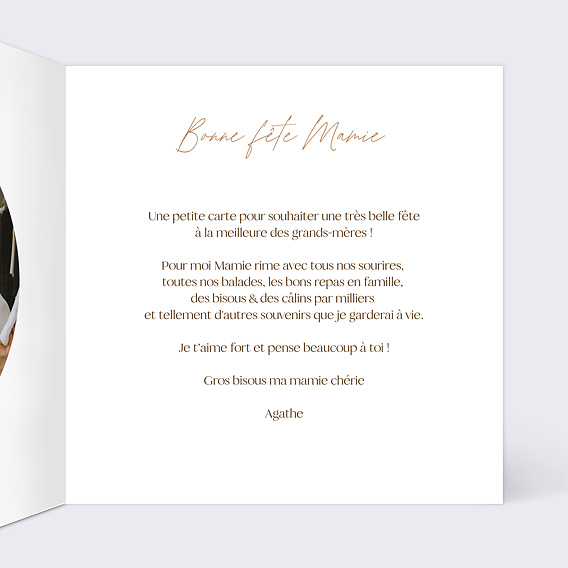 Carte fête des grands-mères Flower of Fall Intérieur Droit