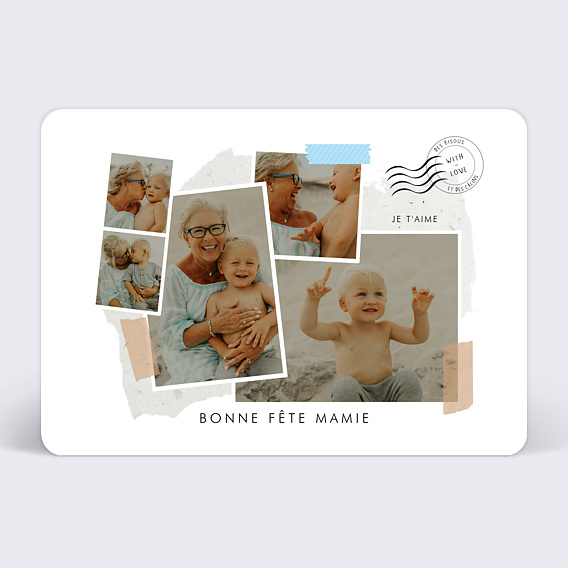 Carte fête des grands-mères Scrapbooking Recto