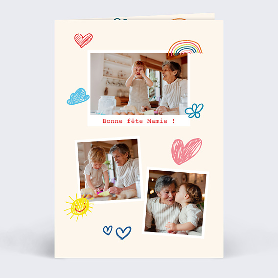 Carte fête des grands-mères Coloriage pour mamie