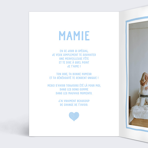 Carte fête des grands-mères Cœur Simple Intérieur Gauche