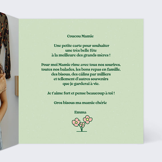 Carte fête des grands-mères Meilleure du Monde Intérieur Droit