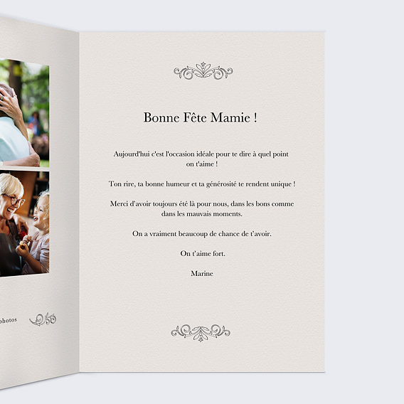 Carte fête des grands-mères La revue Familiale Intérieur Droit