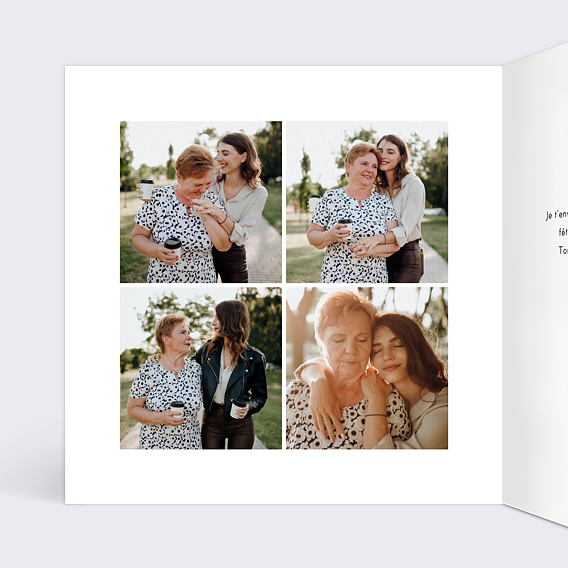 Carte fête des grands-mères Étoiles de Joie Intérieur Gauche