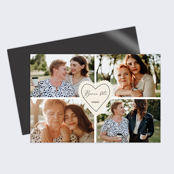 Carte fête des grands-mères Etiquette Coeur