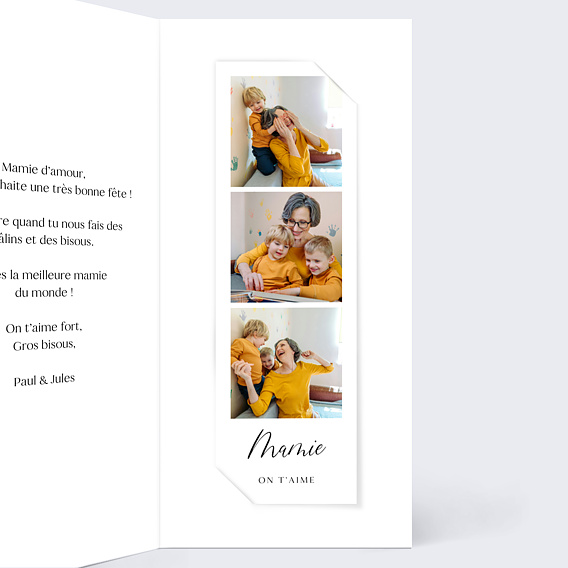 Carte fête des grands-mères Tryptique Intérieur Droit
